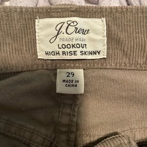 J Crew high rise skinny cords